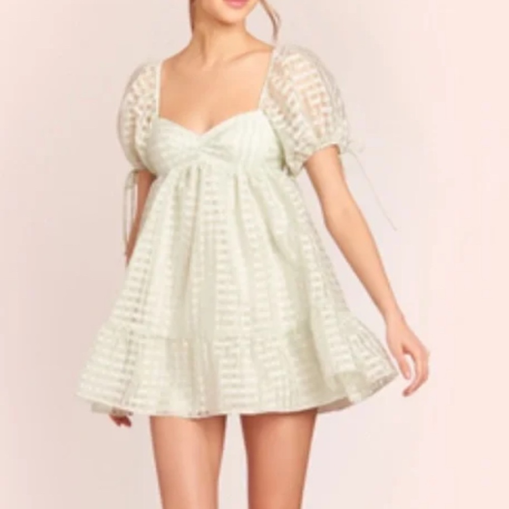 Amanda Uprichard White Puff Sleeve Sundress